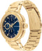 Tommy Hilfiger TH1792118 LORENZO Heren Horloge - Mineraalglas - Staal - Goudkleurig - 44 mm breed - Quartz - Vouw/Vlindersluiting - 5 ATM (douchen)