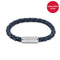 Tommy Hilfiger TJ2790480 Heren Armband - Leren armband - Sieraad - Leer - Blauw - 19 cm lang