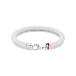 Tommy Hilfiger TJ2790555 Heren Armband - Gevlochten armband - Sieraad - Silicone - Wit - 19 cm lang