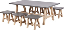 TONNARE - Tuinset 6-zits - Grijs - Beton/Acaciahout