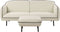 TONSBERG - Driezitsbank met ottomaan - Lichtbeige - Polyester