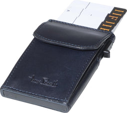 Tony Perotti Aluminium creditcardhouder met kleingeldvak - Blauw