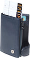 Tony Perotti Aluminium creditcardhouder met papier- en kleingeldvak - Blauw