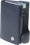 Tony Perotti Aluminium creditcardhouder met papier- en kleingeldvak - Blauw