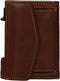 Tony Perotti Aluminium creditcardhouder met papier- en kleingeldvak - Donkerbruin