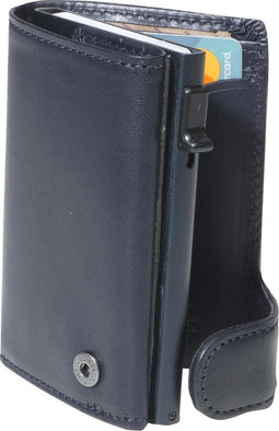 Tony Perotti Aluminium creditcardhouder met papiergeld vak - Blauw