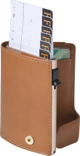 Tony Perotti Aluminium creditcardhouder met papiergeld vak - Honing