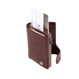 Tony Perotti Aluminium creditcardhouder met papiergeld vak - Donkerbruin