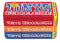 Tony's Chocolonely - Chocolade reep 180gr in blik puur-melk en karamel zeezout | 8 stuks