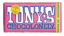 Tony's Chocolonely - Chocolade reep 180gr wit framboos knettersuiker | 15 stuks