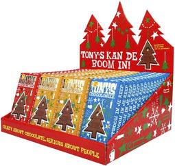 Tony's Chocolonely Kerstmis assortiedoos - Kerst Display met 3 Chocolade Repen 60x180g Fairtrade Belgische Chocola