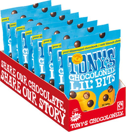Tony's Chocolonely Lil’Bits Puur sinaasappel chocokoek Tony Chocolonely mini Vegan chocolade Chocola koekjes 8x 120g