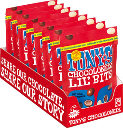 Tony's Chocolonely Lil’Bits Triple chocolate mix Tony Chocolonely mini Drie verschillende smaken Chocolade mix 8x 120g Chocola