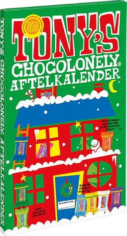 Tony's Chocolonely MEGA Kerst Adventskalender Chocolade 2024 - Grote Kerstmis Aftelkalender Kerstcadeau 10 Verschillende Smaken Tiny Tony's in een Kerstkalender Fairtrade Belgische Chocola