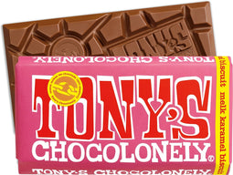 Tony's Chocolonely Melk Karamel Biscuit Chocolade Reep 180 gram Chocola