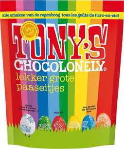 Tony's Chocolonely Paaseitjes Chocolade - Chocolade Mix - Uitdeelzak Pasen - Paaschocolade - Paascadeautjes voor Kinderen - Paas Cadeau - 24 x 230 Gram Paaseieren