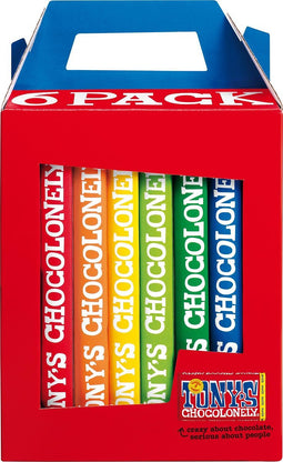 Tony's Chocolonely Rainbowpack Chocolade Verjaardag Cadeau Vrouw of Man Repen Repen in Geschenk Verpakking 6 x 180 gram Geschenkset voor Man en Vrouw
