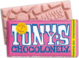 Tony's Chocolonely Witte Chocolade Reep Framboos Knettersuiker 180 gram Chocola