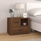 vidaXL - Nachtkastje - 60x36x45 - cm - bewerkt - hout - bruin - eikenkleur