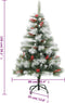 vidaXL - Kunstkerstboom - met - scharnieren - dennenappels - en - bessen - 150 - cm