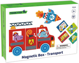 Tooky Toy Houten Speelgoed - Magneetbord Transport - Educatief Speelgoed - 80-delig