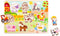 Tooky Toy Houten Speelgoed - Vormenpuzzel - Dierenpuzzel Boerderij - Vanaf 1,5 Jaar - 10-delig