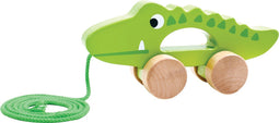 Tooky Toy Krokodil Trekfiguur - Houten Speelgoed - Vanaf 18 Maanden - Groen