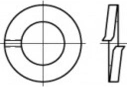 TOOLCRAFT 105595 Veerringen Binnendiameter: 5.1 mm DIN 127 Verenstaal 100 stuk(s)