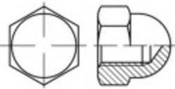 TOOLCRAFT 1066913 Zeskant dopmoeren M4 DIN 1587 RVS A4 100 stuk(s)