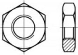 TOOLCRAFT 106920 Zeskantmoeren M8 DIN 439 Staal Galvanisch verzinkt 100 stuk(s)