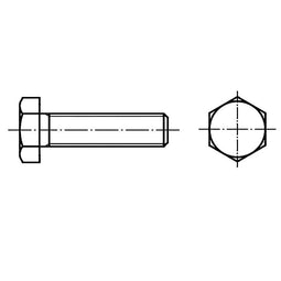 TOOLCRAFT 128179 Zeskantbout M4 50 mm Buitenzeskant DIN 933 Staal 100 stuk(s)