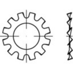 TOOLCRAFT 138317 Tandveerringen Binnendiameter: 3.2 mm DIN 6797 Verenstaal 500 stuk(s)