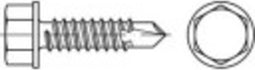 TOOLCRAFT 141343 Zelfborende schroeven 4.2 mm 13 mm Buitenzeskant DIN 7504 Staal Galvanisch verzinkt 100 stuk(s)