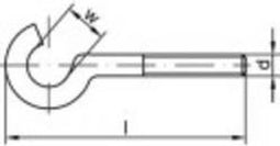 TOOLCRAFT 159615 Gebogen schroefhaken 40 mm Galvanisch verzinkt staal M4 100 stuk(s)