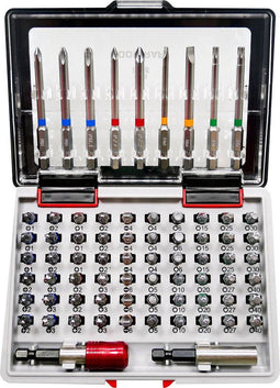 TOOLCRAFT 1613609 Bitset 71-delig Plat, Kruiskop Phillips, Kruiskop Pozidriv, Inbus, T-profiel