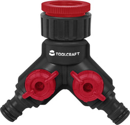 TOOLCRAFT 2302363 Kunststof 2-weg verdeler 26,44 mm (3/4) buitendraad, 33,25 mm (1) buitendraad Waterstop, Met reguleer