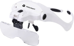 TOOLCRAFT 2469761 Loepbril Met LED-verlichting Vergrotingsfactor: 3.5 x, 2.5 x, 2.0 x, 1.5 x, 1.0 x Lensgrootte: (l x b