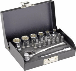 TOOLCRAFT 820928 Dopsleutelset Metrisch 1/4 (6.3 mm) 23-delig