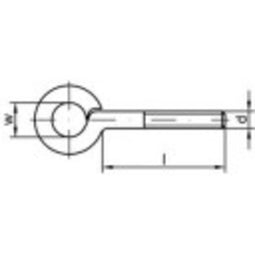 TOOLCRAFT Schroefogen type 48 (Ø x l) 10 mm x 15 mm Galvanisch verzinkt staal M6 100 stuk(s)