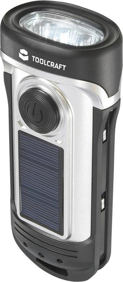 TOOLCRAFT SOLAR & DYNAMO LIGHT Zaklamp werkt op zonne-energie, werkt op de dynamo LED IPX8 (waterdicht), Met noodlichtf