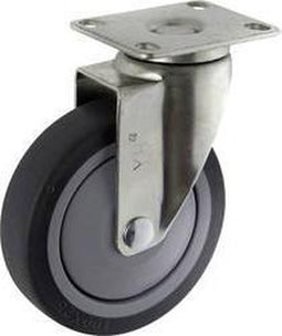 TOOLCRAFT TO-5137917 Zwenkwiel TPR 100 mm met schroefplaat Draagvermogen (max.): 65 kg