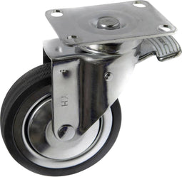 TOOLCRAFT TO-5137929 Zwenkwiel met parkeerrem en schroefplaat 100 mm rubber Draagvermogen (max.): 80 kg