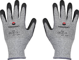 TOOLCRAFT TO-5621604 HPPE-vezel, Polyester, Kunstvezel, Polyurethaan Snijbeschermingshandschoen Maat (handschoen): 8 EN