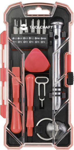 TOOLCRAFT TO-7746381 Reparatieset Doe-het-zelver, Smartphone In koffer 18-delig