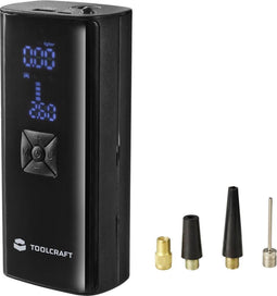 TOOLCRAFT TO-ACP-200 Compressor 10 bar Automatische afschakeling, Digitaal display, Knipperlicht, Met Powerbank-functie