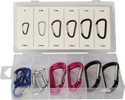 Toolland Assortiment karabijnhaken, 12-delig, verschillende maten, meerkleurig