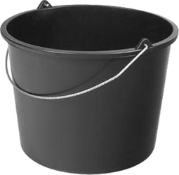 Toolland Bouwemmer, rond, kunststof, zwart, 12 liter
