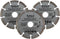 Toolland Diamantschijf, 115 mm, gesegmenteerd, droog snijden, 13300 tpm, 80 m/s, voor graniet, steen, baksteen, marmer, set van 3 stuks