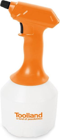 Toolland Drukspuit, elektrisch, regelbare sproeikop, ledindicator, 1 liter, wit/oranje/zwart