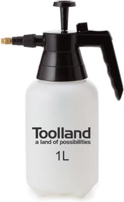 Toolland Drukspuit, regelbare sproeikop, niveau-indicator, 1 liter, pompsysteem, wit/zwart